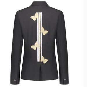 HipChik Couture Hourglass Blazer Butterflies Black New Size 4